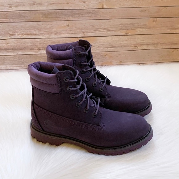 dark purple timberland boots